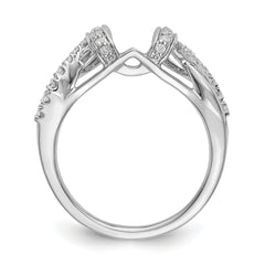 14K White Gold Criss-Cross 1/4 carat Diamond Complete Wrap Ring - 7