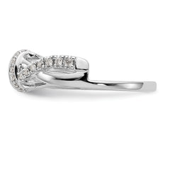 14K White Gold Criss-Cross 1/4 carat Diamond Complete Wrap Ring