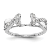 14K White Gold Criss-Cross 1/4 carat Diamond Complete Wrap Ring - 7