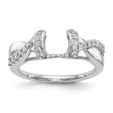 14K White Gold Criss-Cross 1/4 carat Diamond Complete Wrap Ring
