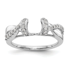 14K White Gold Criss-Cross 1/4 carat Diamond Complete Wrap Ring - 7