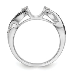 14K White Gold Black & White Diamond Wrap - 7