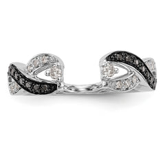 14K White Gold Black & White Diamond Wrap - 7