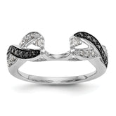 14K White Gold Black & White Diamond Wrap - 7