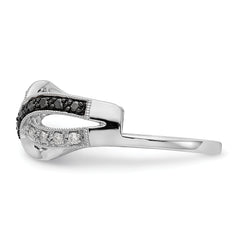 14K White Gold Black & White Diamond Wrap - 7