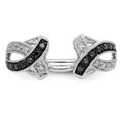 14K White Gold Black & White Diamond Wrap - 7