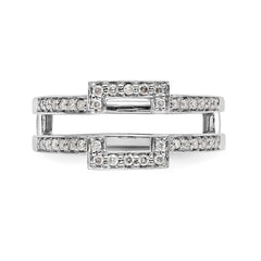14K White Gold 3/8 carat Diamond Complete Ring Guard - 7