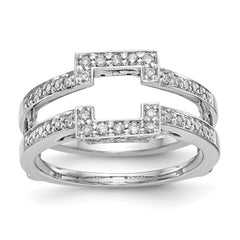 14K White Gold 3/8 carat Diamond Complete Ring Guard - 7