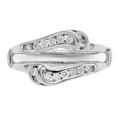 14K White Gold Diamond Guard - 7