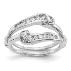 14K White Gold Diamond Guard - 7