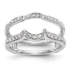 14K White Gold Diamond Guard - 7