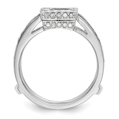 14K White Gold Black & White Diamond Guard - 7