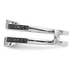 14K White Gold Black & White Diamond Guard