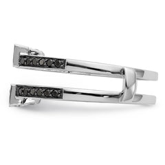 14K White Gold Black & White Diamond Guard - 7