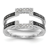 14K White Gold Black & White Diamond Guard - 7