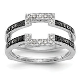 14K White Gold Black & White Diamond Guard