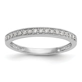 14K White Gold 1/10 carat Diamond Complete Wedding Band