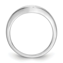 14K White Gold Channel-set 1/5 carat Diamond Contoured Complete Wedding Band