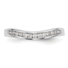 14K White Gold Channel-set 1/5 carat Diamond Contoured Complete Wedding Band