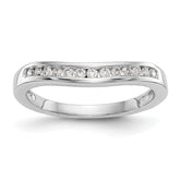 14K White Gold Channel-set 1/5 carat Diamond Contoured Complete Wedding Band