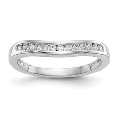 14K White Gold Channel-set 1/5 carat Diamond Contoured Complete Wedding Band