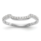 14K White Gold 1/4 carat Diamond Contoured Complete Wedding Band