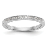 14K White Gold 1/10 carat Complete Diamond Band