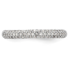 14K White Gold Micro Pave 1/4 carat Complete Diamond Band - 7