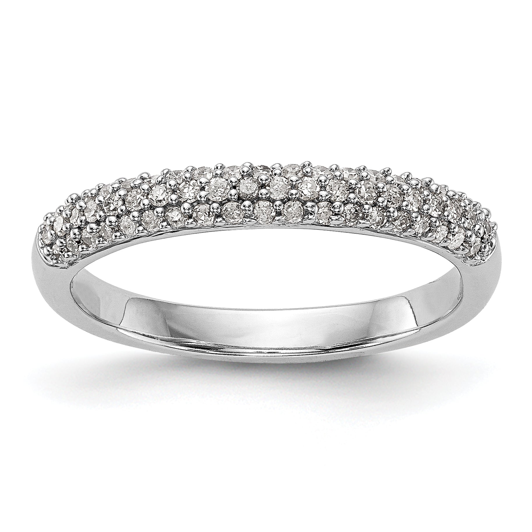 14K White Gold Micro Pave 1/4 carat Complete Diamond Band