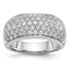 Pave Diamond Wedding Band in 14K White Gold, 9.1mm (1.6 ct. tw.), Size 7 - Sophia Jewelers