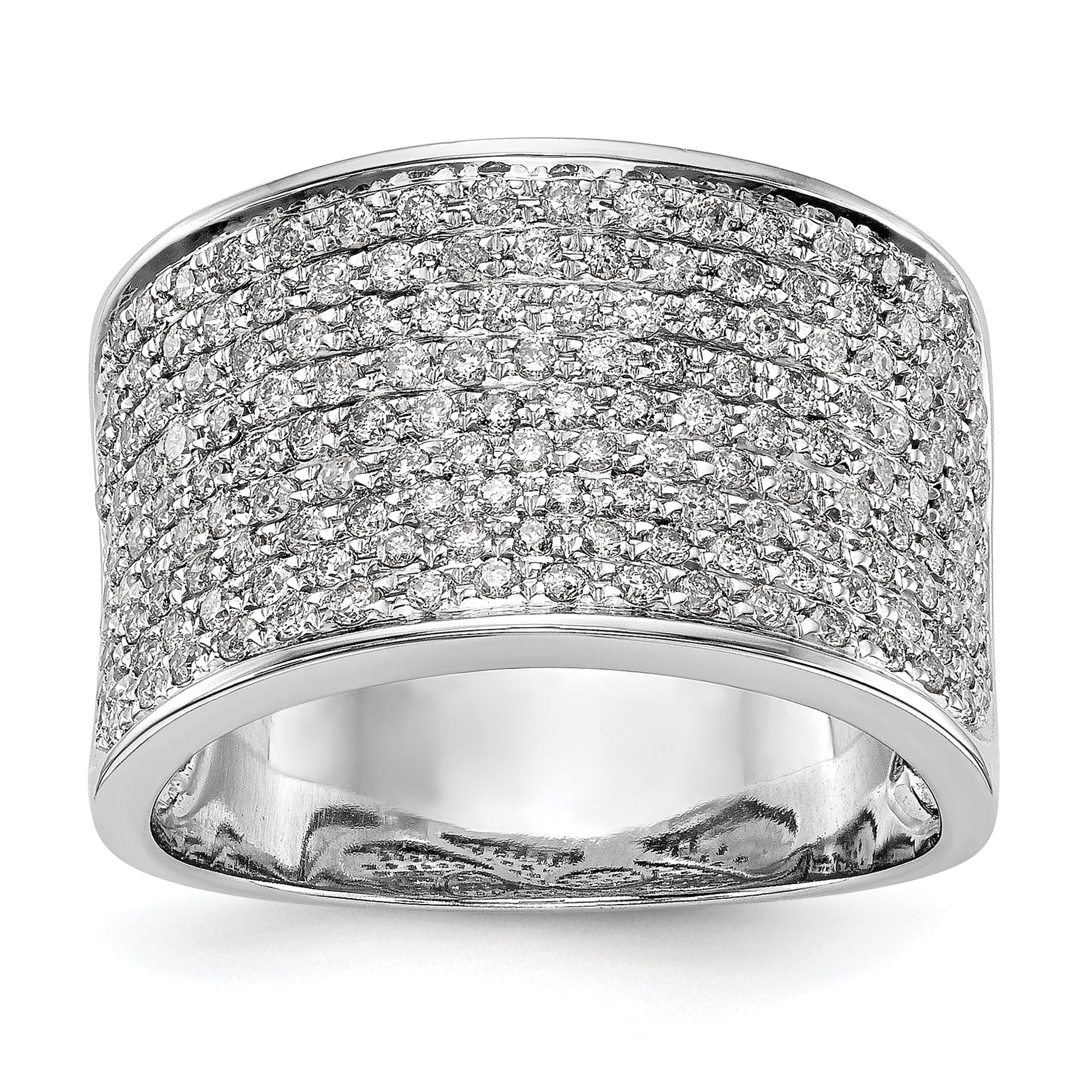 14K White Gold Micro Pave 1 carat Complete Diamond Band