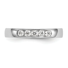 14K White Gold 5-Stone 1/4 carat Round Diamond Complete Channel Band