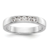 14K White Gold 5-Stone 1/4 carat Round Diamond Complete Channel Band