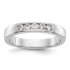 14K White Gold 5-Stone 1/4 carat Round Diamond Complete Channel Band