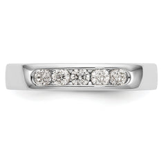 14K White Gold 5-Stone 1/3 carat Round Diamond Complete Channel Band