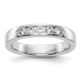 14K White Gold 5-Stone 1/3 carat Round Diamond Complete Channel Band