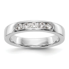 14K White Gold 5-Stone 1/3 carat Round Diamond Complete Channel Band