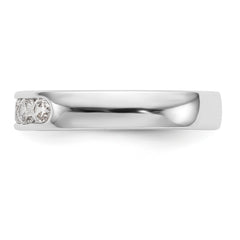 14K White Gold 5-Stone 1/2 carat Round Diamond Complete Channel Band