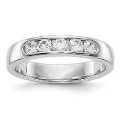14K White Gold 5-Stone 1/2 carat Round Diamond Complete Channel Band