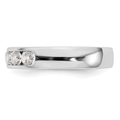 14K White Gold 5-Stone 3/4 carat Round Diamond Complete Channel Band