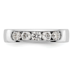14K White Gold 5-Stone 3/4 carat Round Diamond Complete Channel Band