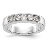 14K White Gold 5-Stone 3/4 carat Round Diamond Complete Channel Band