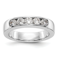 14K White Gold 5-Stone 3/4 carat Round Diamond Complete Channel Band