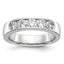 14K White Gold 5-Stone 1 carat Round Diamond Complete Channel Band