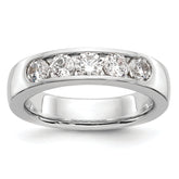 14K White Gold 5-Stone 1 carat Round Diamond Complete Channel Band