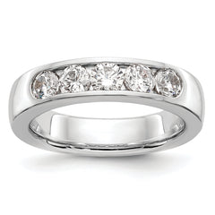 14K White Gold 5-Stone 1 carat Round Diamond Complete Channel Band