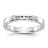 14K White Gold 5-Stone 1/10 carat Round Diamond Complete Channel Band