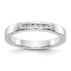 14K White Gold 5-Stone 1/10 carat Round Diamond Complete Channel Band