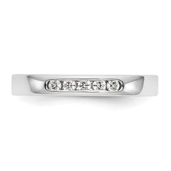 14K White Gold 5-Stone 1/6 carat Round Diamond Complete Channel Band