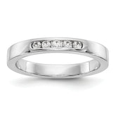 14K White Gold 5-Stone 1/6 carat Round Diamond Complete Channel Band